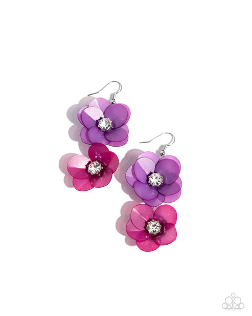 Paparazzi ♥ Fairy Tale Florals - Purple ♥ Earrings