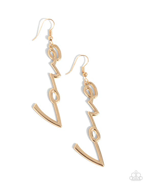 Paparazzi ♥ Light-Catching Letters - Gold ♥ Earrings