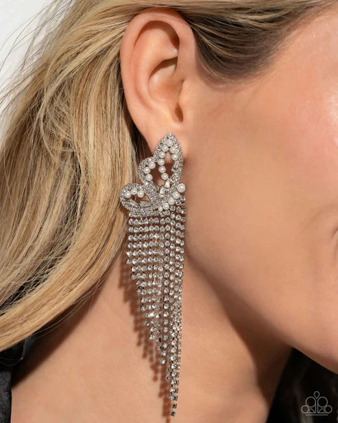 Paparazzi ♥ Aerial Accent - White ♥ Post Earrings
