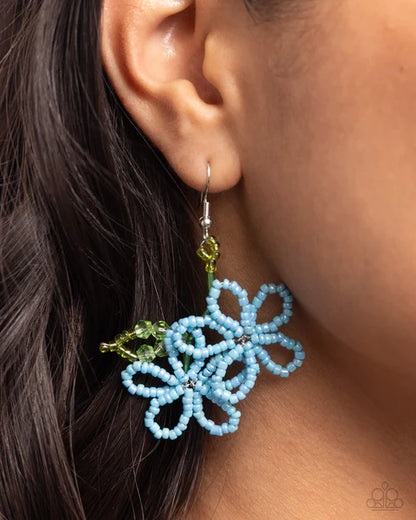 Paparazzi ♥ Beaded Blooms - Blue ♥ Earrings