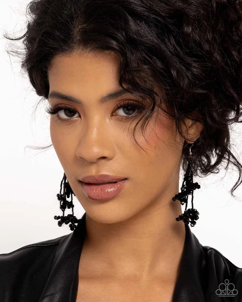 Paparazzi ♥ Petaled Precipitation - Black ♥ Earrings