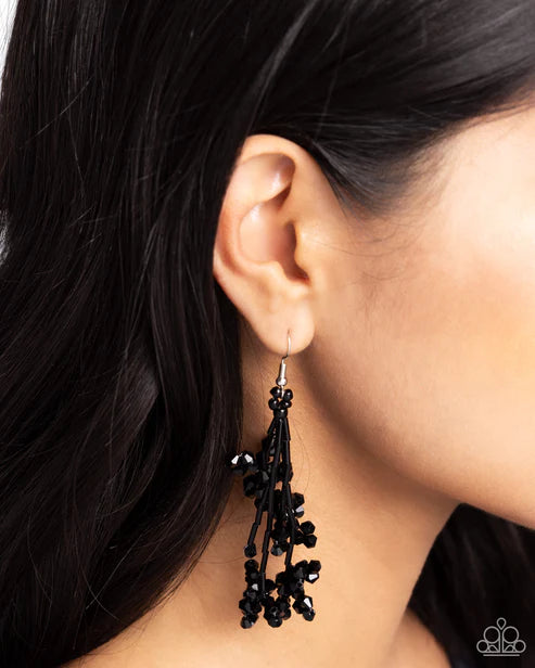 Paparazzi ♥ Petaled Precipitation - Black ♥ Earrings