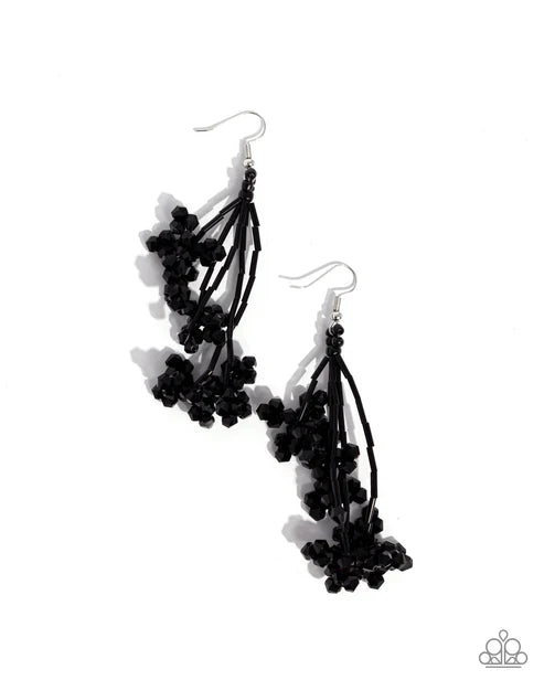 Paparazzi ♥ Petaled Precipitation - Black ♥ Earrings