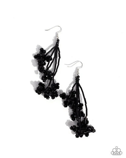Paparazzi ♥ Petaled Precipitation - Black ♥ Earrings
