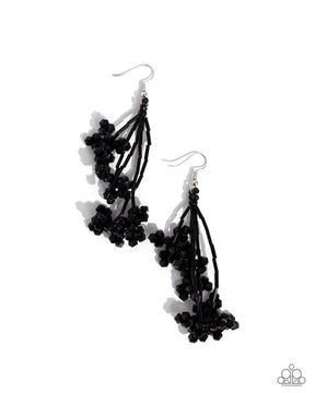 Paparazzi ♥ Petaled Precipitation - Black ♥ Earrings
