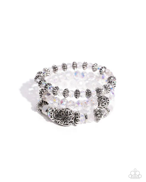 Paparazzi ♥ Malibu Maiden - White ♥ Bracelet