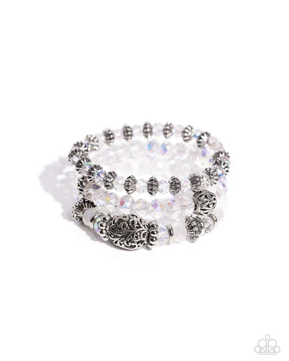 Paparazzi ♥ Malibu Maiden - White ♥ Bracelet