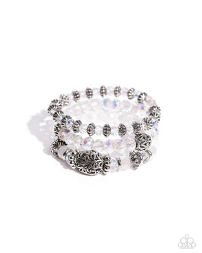 Paparazzi ♥ Malibu Maiden - White ♥ Bracelet
