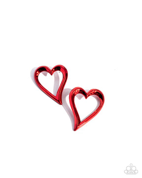 Paparazzi ♥ Admirable Acclaim - Red ♥ Post Earrings