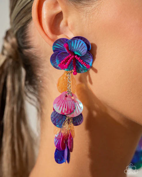 Paparazzi ♥ Under the Waves - Purple ♥ Post Earrings