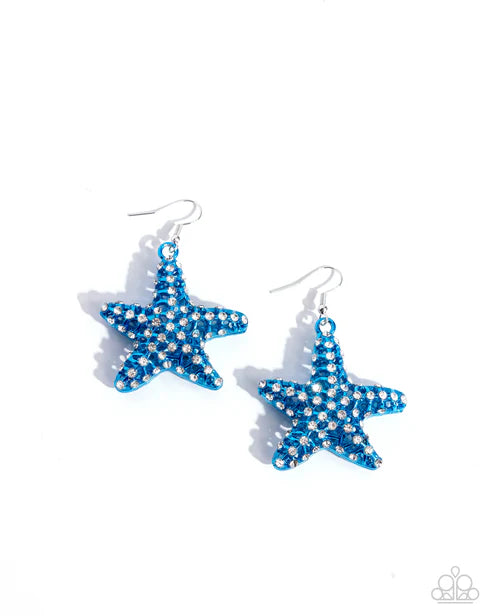 Paparazzi ♥ Skilled Starfish - Blue ♥ Earrings