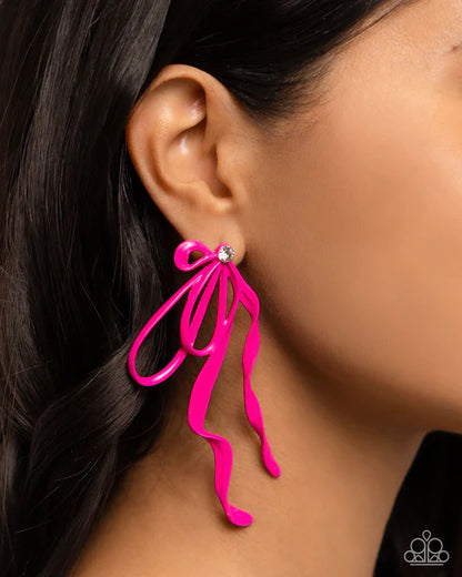 Paparazzi ♥ Trendy Tapestry - Pink ♥ Post Earrings