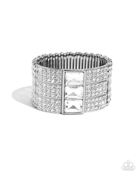 Paparazzi ♥ Dramatic Diva - White ♥ Bracelet