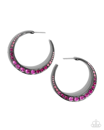 Paparazzi ♥ Embedded Edge - Pink ♥ Earrings