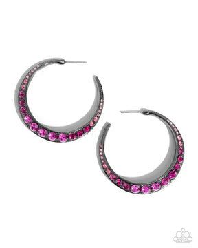 Paparazzi ♥ Embedded Edge - Pink ♥ Earrings
