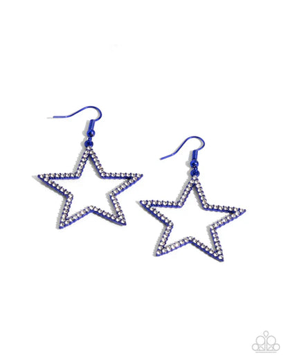 Paparazzi ♥ Streamlined Stars - Blue ♥ Earrings