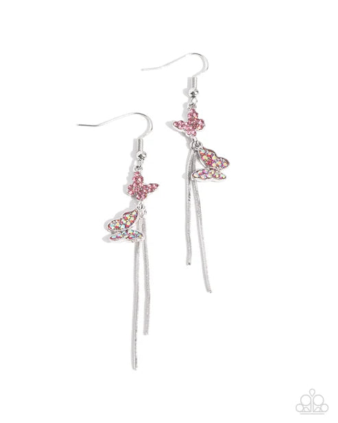 Paparazzi ♥ Aerial Affection - Pink ♥ Earrings