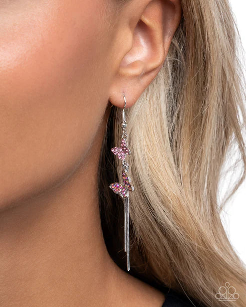 Paparazzi ♥ Aerial Affection - Pink ♥ Earrings