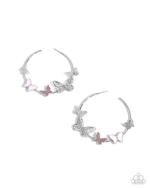 Paparazzi ♥ Aerial Allegiance - Pink ♥ Earrings