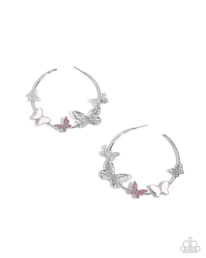 Paparazzi ♥ Aerial Allegiance - Pink ♥ Earrings