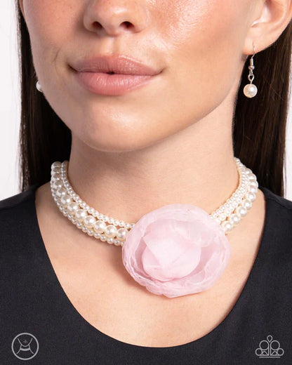 Paparazzi ♥ Radiant Rosette - Pink ♥ Necklace