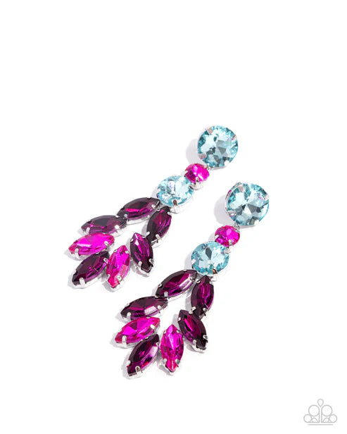 Paparazzi ♥ Cascading Cache - Multi ♥ Post Earrings