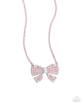 Paparazzi ♥ Bewitching Bow - Pink ♥ Necklace