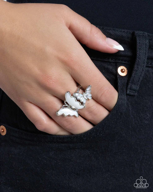 Paparazzi ♥ Dueling Decadence - White ♥ Ring