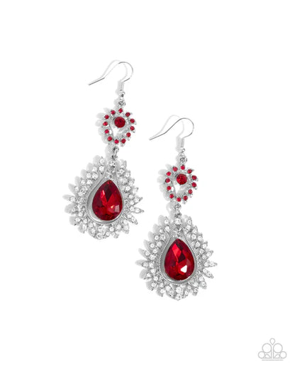 Paparazzi ♥ Teardrop Traveler - Red ♥ Earrings