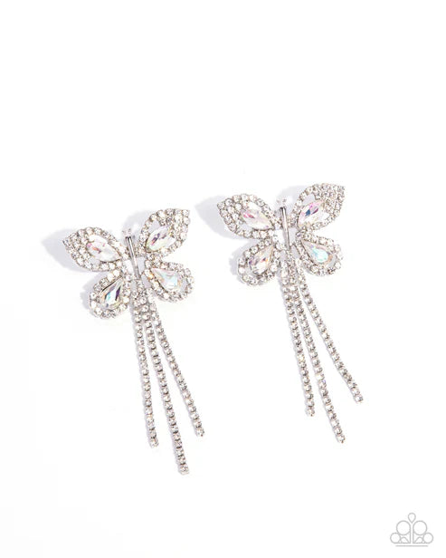 Paparazzi ♥ Next SOAR - White ♥ Post Earrings