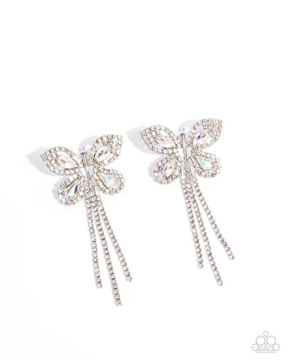 Paparazzi ♥ Next SOAR - White ♥ Post Earrings