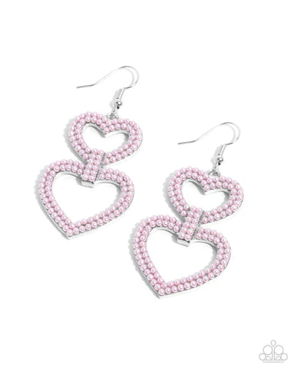Paparazzi ♥ Dedicated Darling - Pink ♥ Earrings