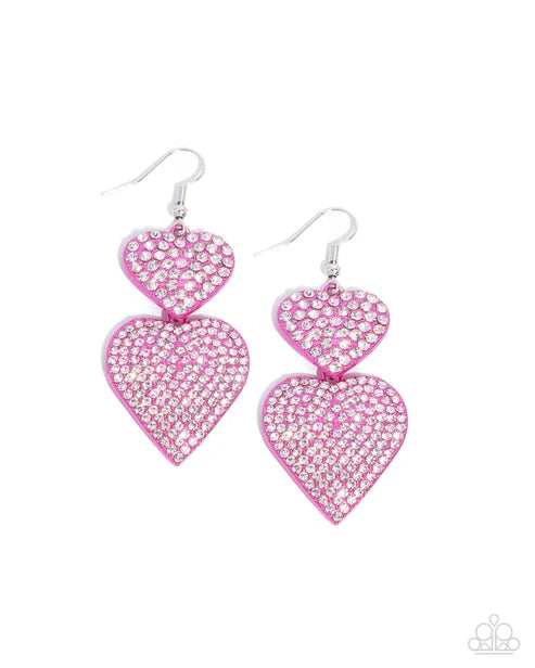 Paparazzi ♥ Never Enough Sparkle - Pink ♥ Earrings