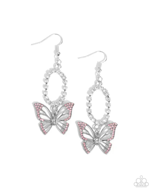 Paparazzi ♥ Aerial Avenue - Pink ♥ Earrings