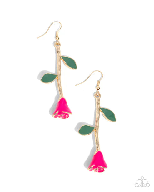 Paparazzi ♥ Rose Reality - Pink ♥ Earrings