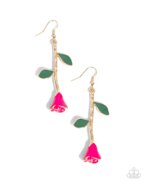 Paparazzi ♥ Rose Reality - Pink ♥ Earrings