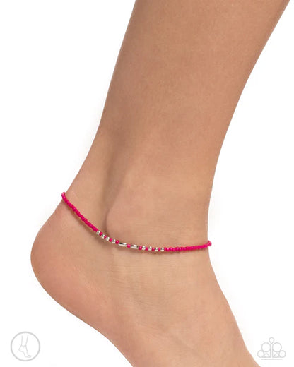 Paparazzi ♥ Basic Brightness - Pink ♥ Anklet