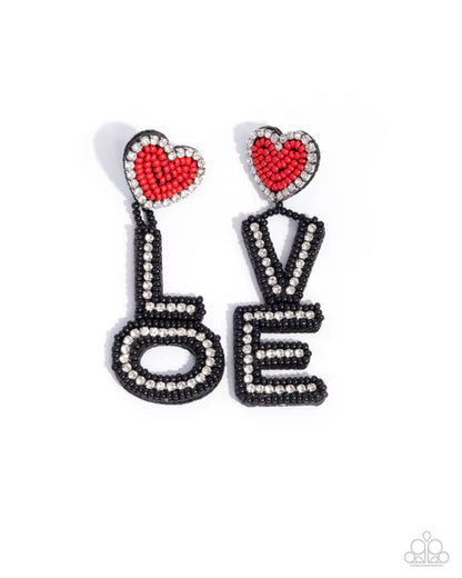 Paparazzi ♥ Visible Valentines - Black ♥ Post Earrings
