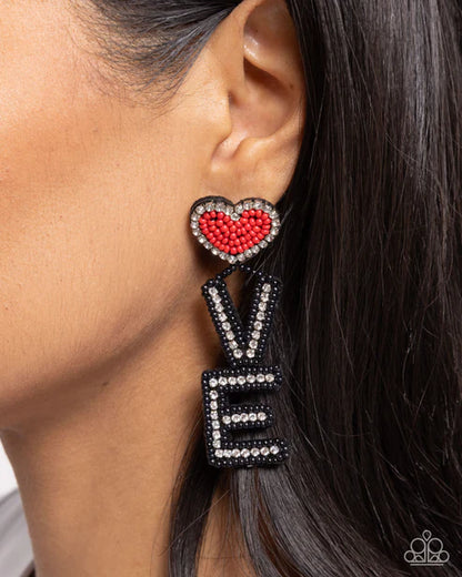 Paparazzi ♥ Visible Valentines - Black ♥ Post Earrings
