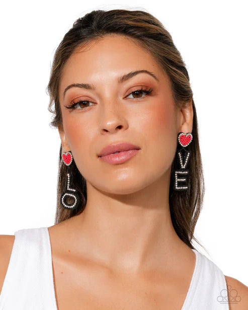 Paparazzi ♥ Visible Valentines - Black ♥ Post Earrings