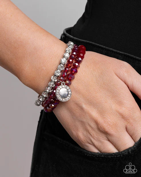 Paparazzi ♥ Heroic Haute - Red ♥ Bracelet