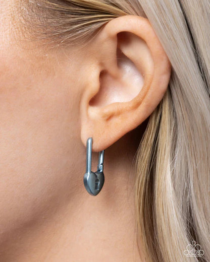 Paparazzi ♥ Pampered Padlock - Blue ♥ Earrings