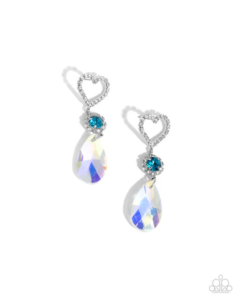 Paparazzi ♥ Faceted Frenzy - Blue ♥ Post Earrings
