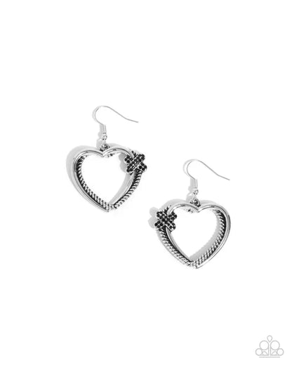 Paparazzi ♥ Crisscross Courtship - Black ♥ Earrings