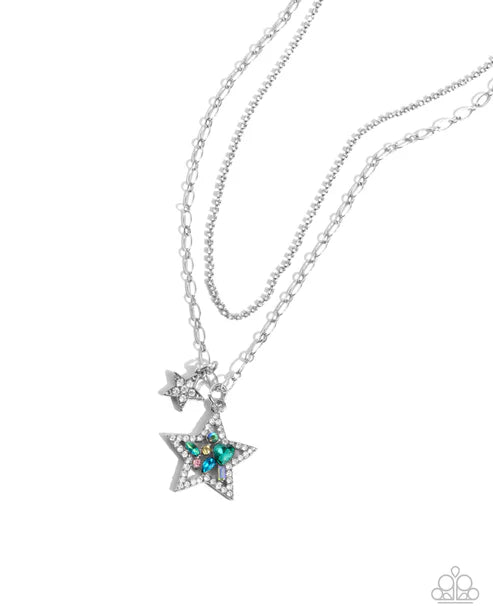 Paparazzi ♥ Stackable Stars - Green ♥ Necklace