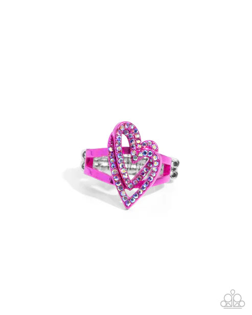 Paparazzi ♥ Hybrid Heart - Pink ♥ Ring