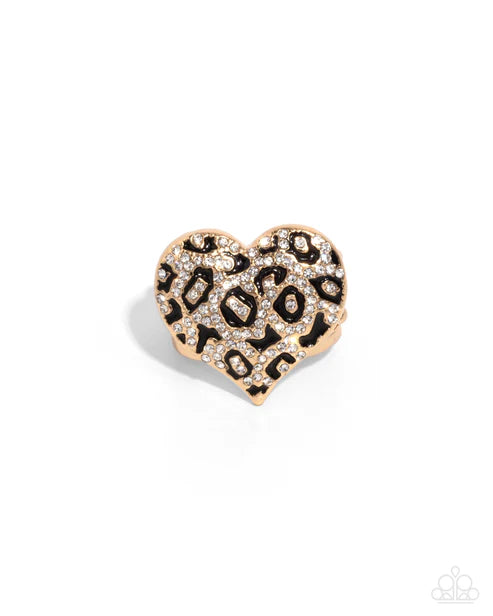 Paparazzi ♥ Cheetah Cameo - Gold ♥ Ring