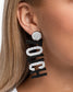 Paparazzi ♥ Touchdown Texture - Black ♥ Post Earrings
