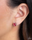 Paparazzi ♥ Simply Sublime - Pink ♥ Post Earrings