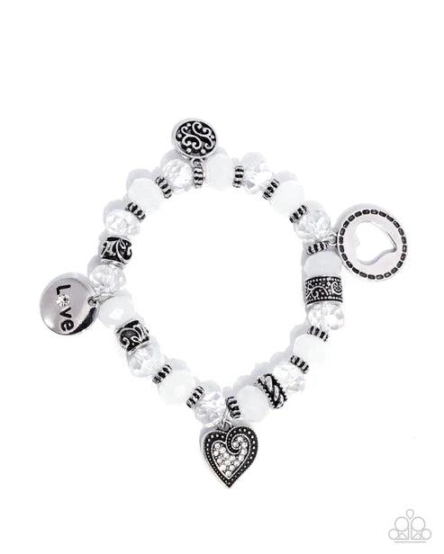 Paparazzi ♥ Filigree Finesse - White ♥ Bracelet